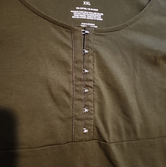 Arizona Jean Co XXL NWT Avocado Green Cotton Short Sleeve Top - Picture 3 of 10